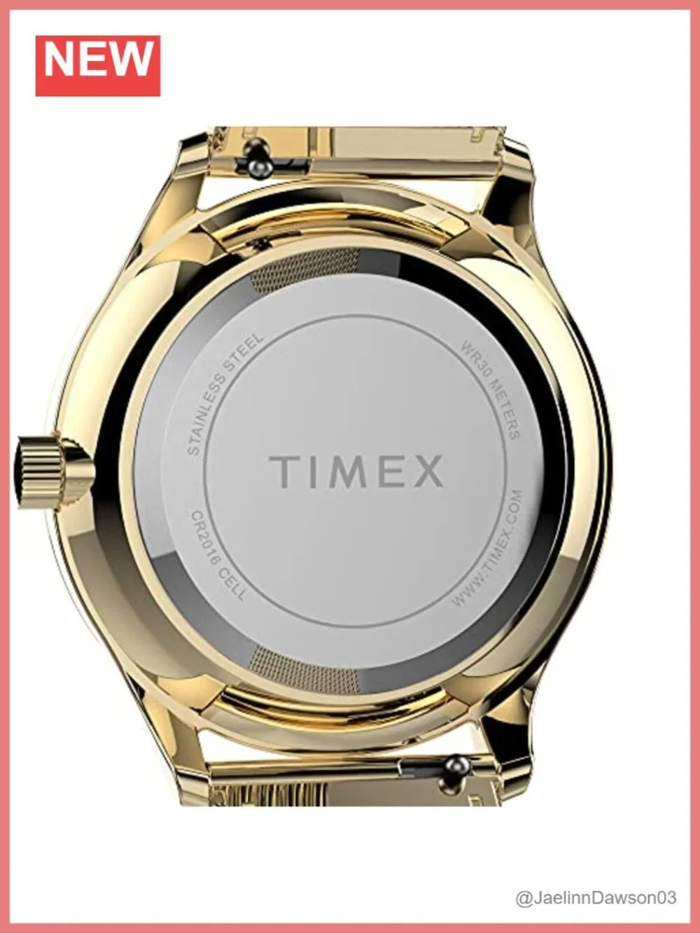 Gold Stainless Steel Mesh Watch Easy Reader White Dial